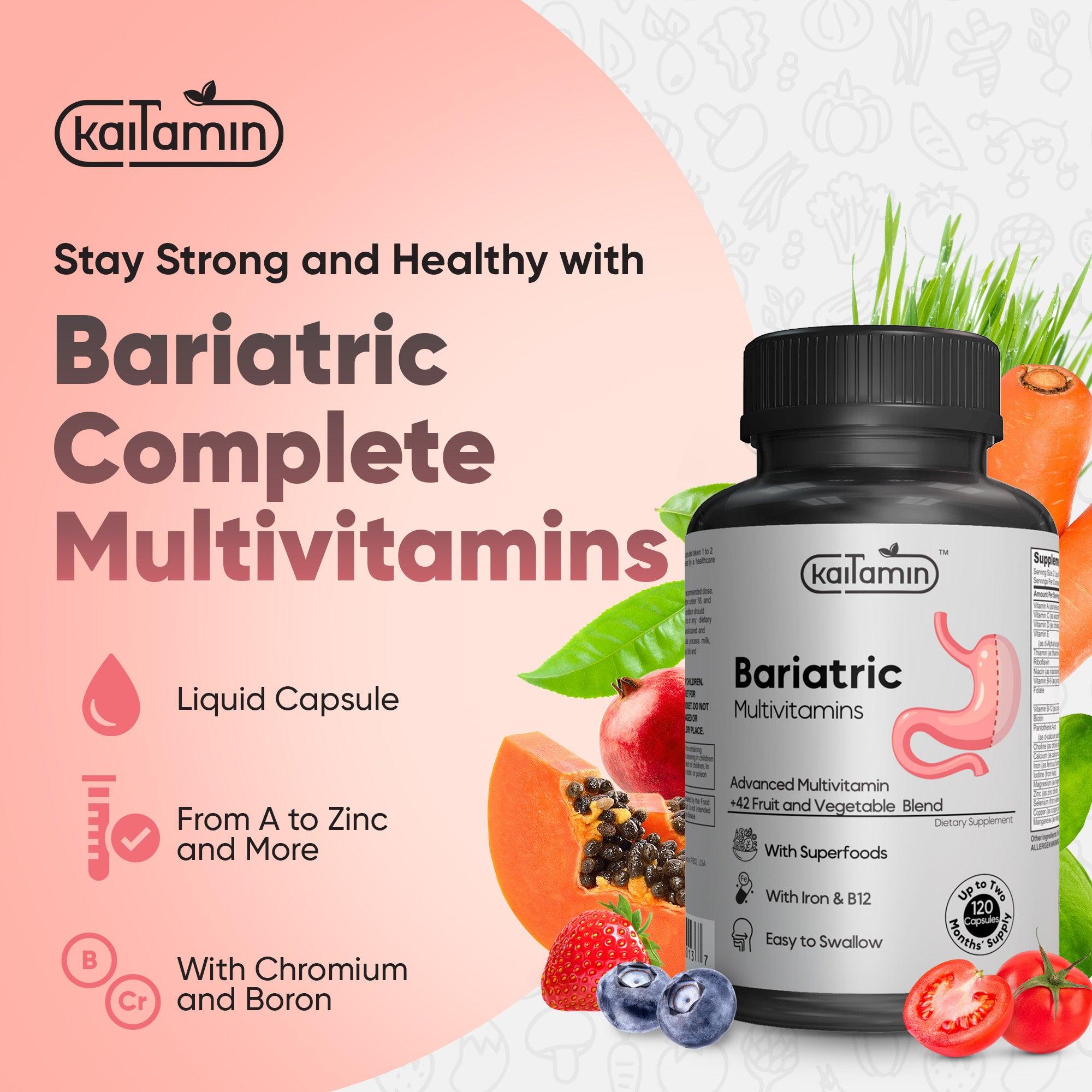 Bariatric - Multivitamin with Iron for Post-Bariatric Surgery -120 Cap - Kaitamin