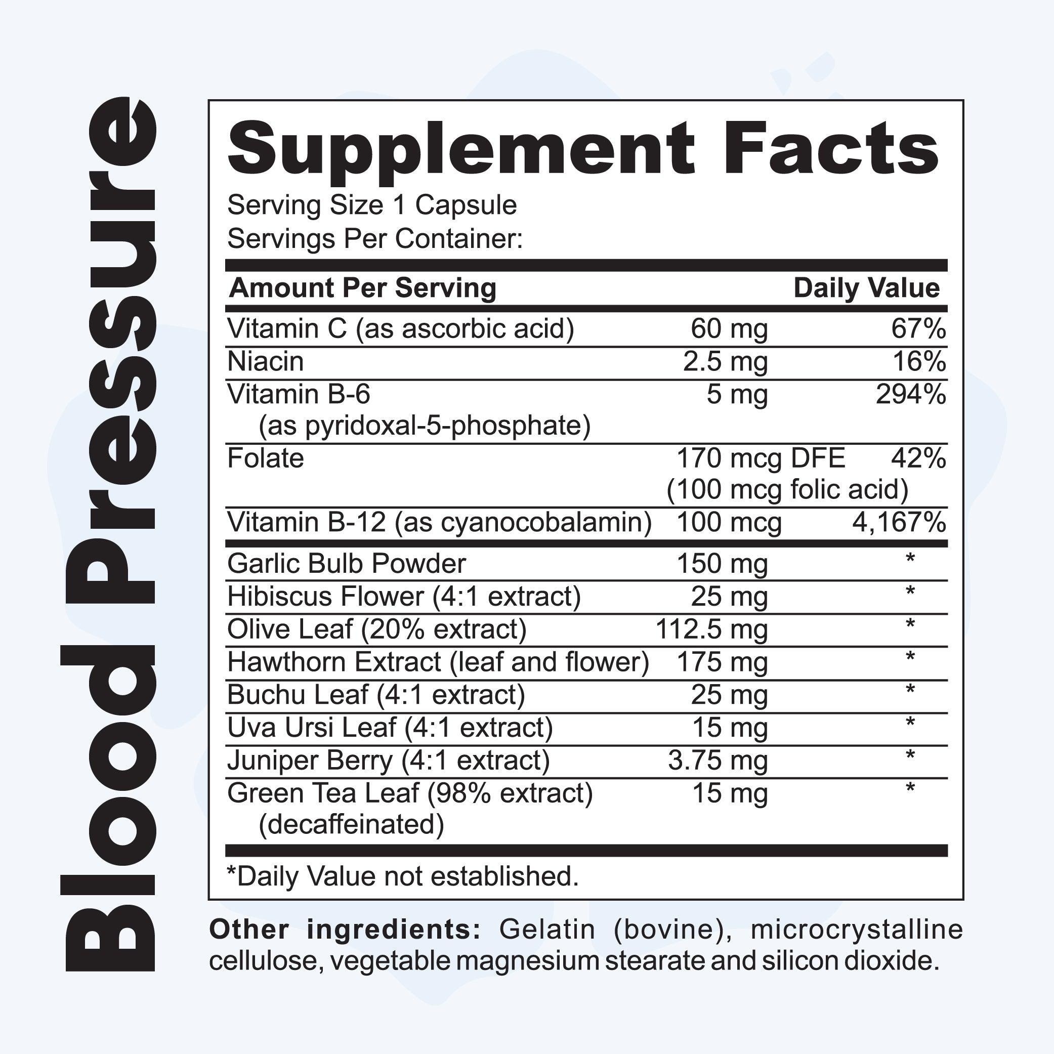 Blood Pressure Support - Supports Cardiac Health - 90 Capsules - Kaitamin