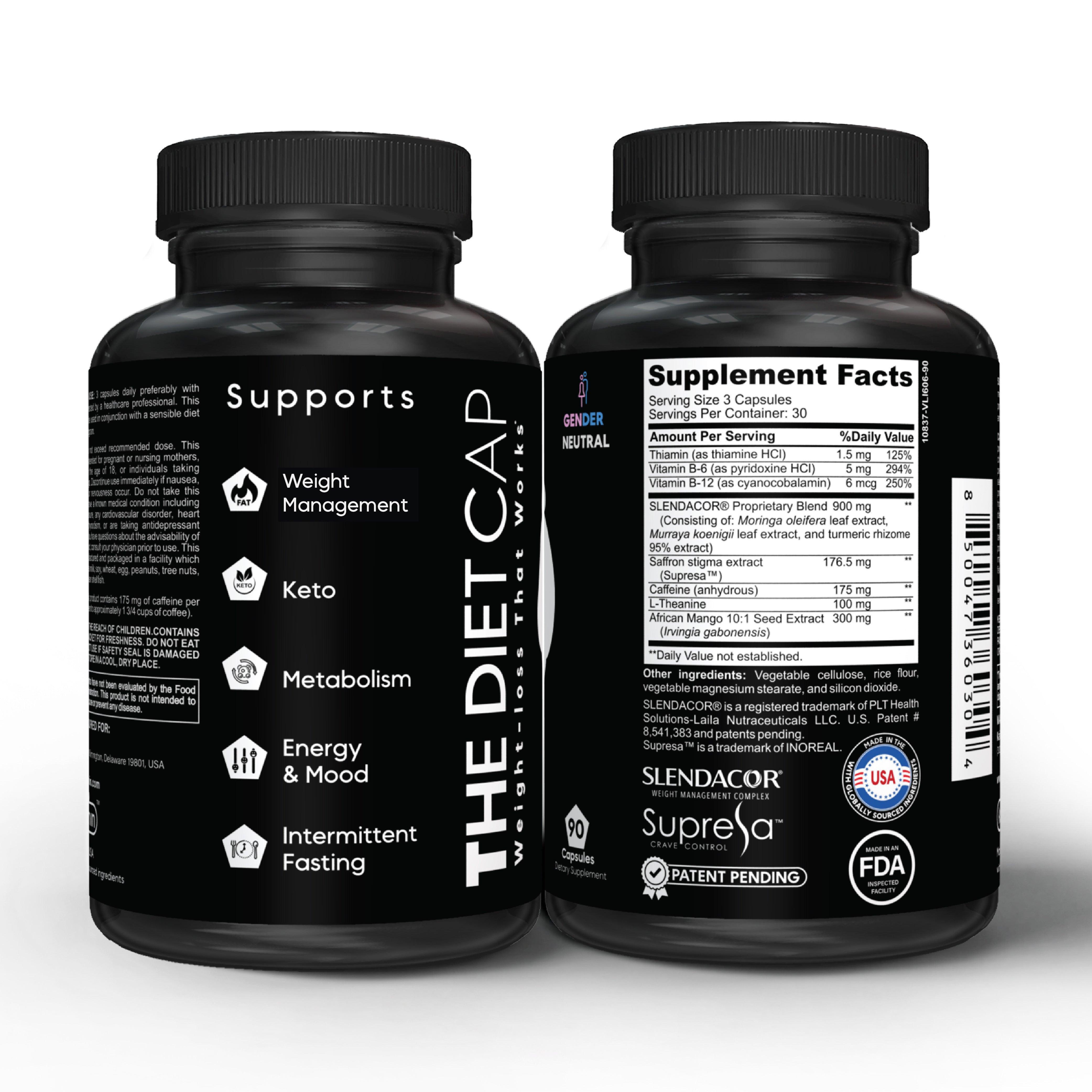 Diet Cap - Herbal Supplement for Weight Management - 90 Capsules - Kaitamin