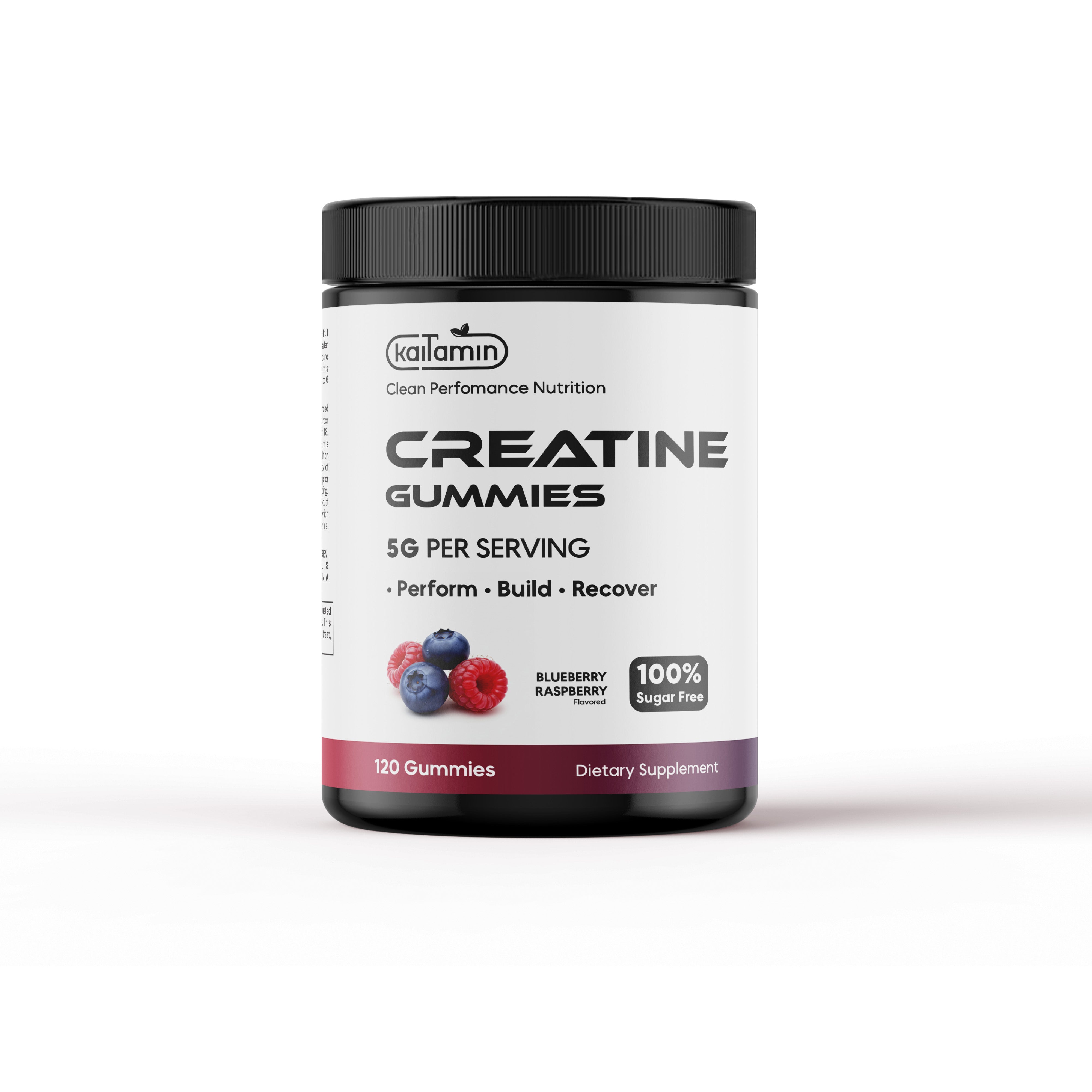 Creatine – Monohydrate Gummies – Sugar Free Blueberry Raspberry Flavor