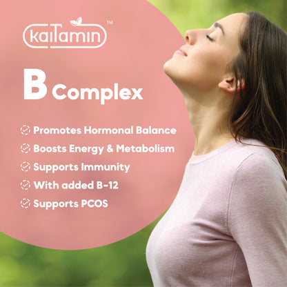 B-Complex Vitamins - Support Energy, Memory, Hormone - 90 Tablets - Kaitamin