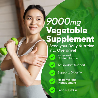 Veggies 9000 - All-in-One Vegetable Supplement - 90 Capsules - Kaitamin