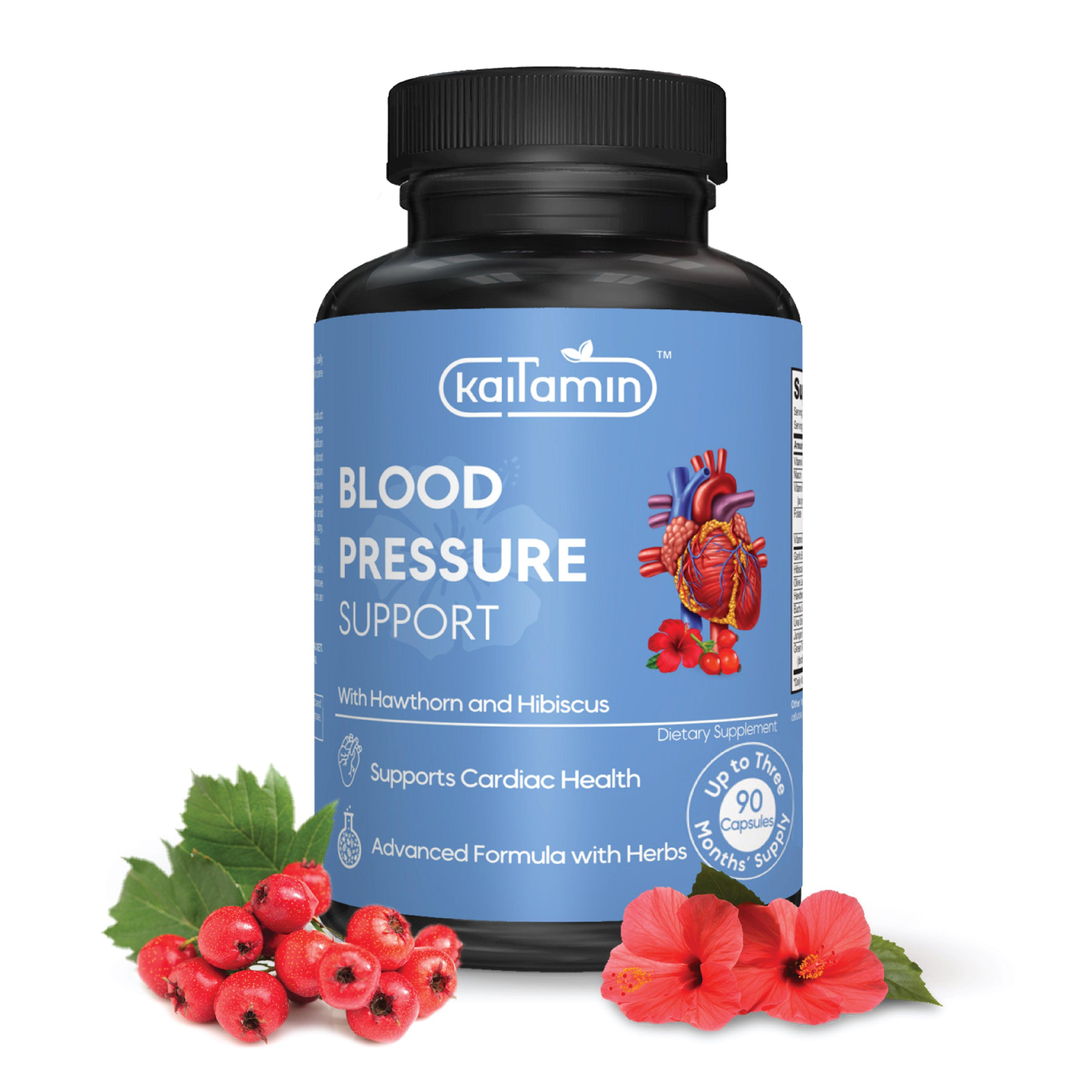 Blood Pressure Support - Supports Cardiac Health - 90 Capsules - Kaitamin