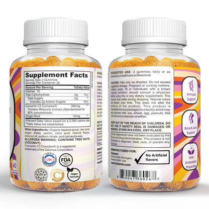 Curcumin Gummies - Trumeric Supplement for Joint Support - 60 Gummies - Kaitamin