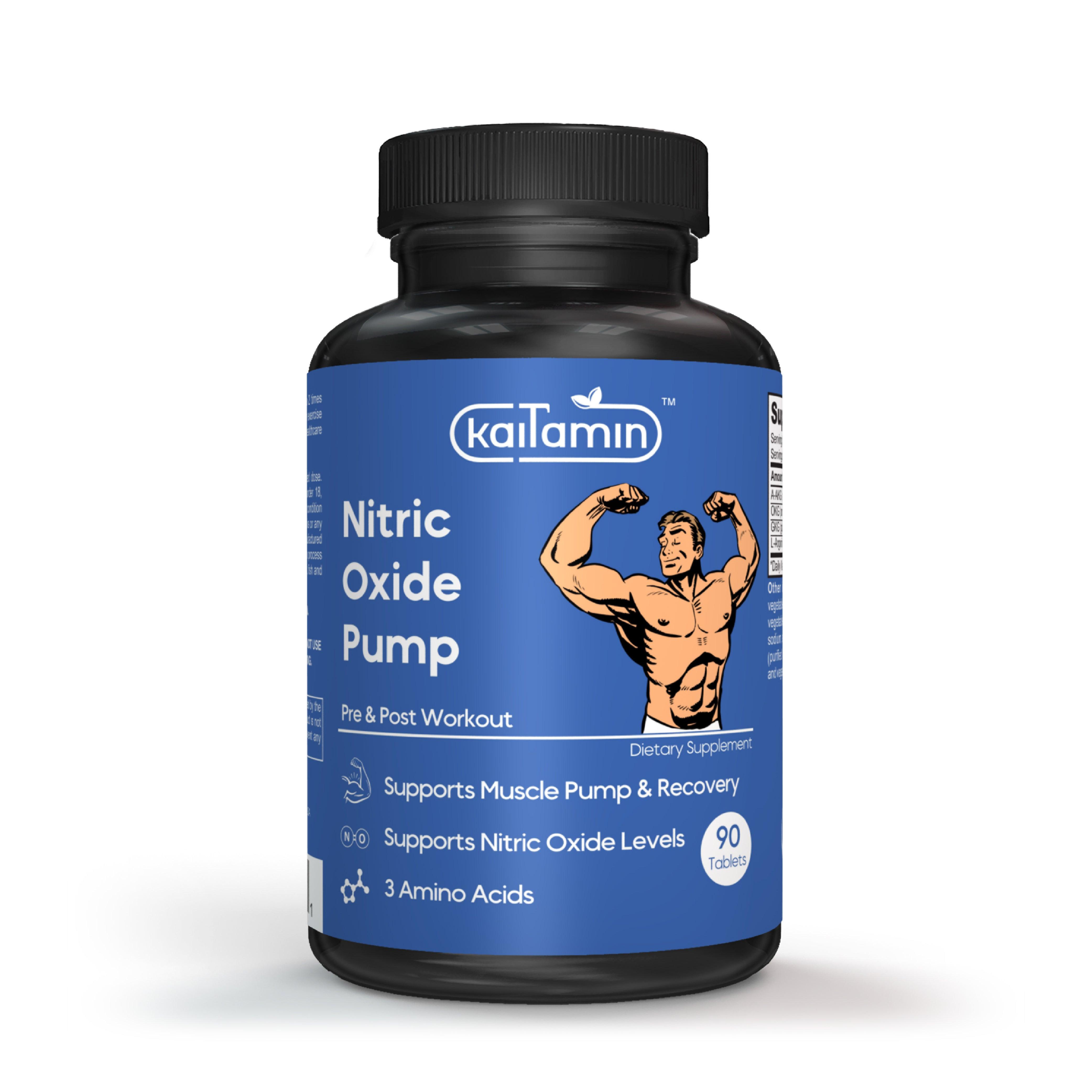 Nitric Oxide Pump - Pre Workout Supplement for Men - 90 Tablets - Kaitamin