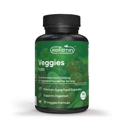 Veggies 9000 - All-in-One Vegetable Supplement - 90 Capsules - Kaitamin