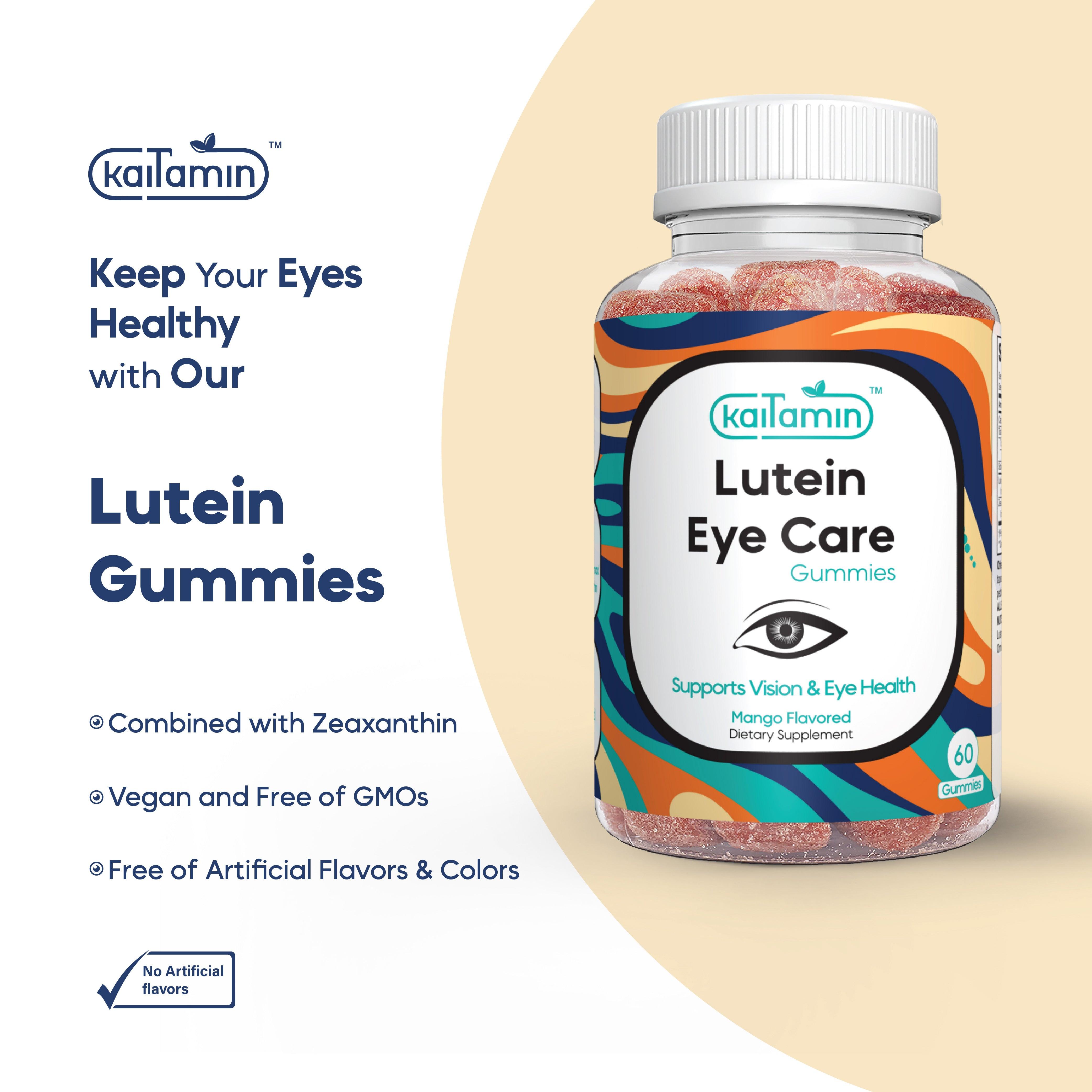 Lutein Gummy - Lutein Eye Supplement for Adults - 60 Gummies - Kaitamin