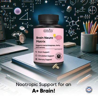 Brain Neuro Matrix - Memory, Focus, Studying Support -90 Tablets - Kaitamin