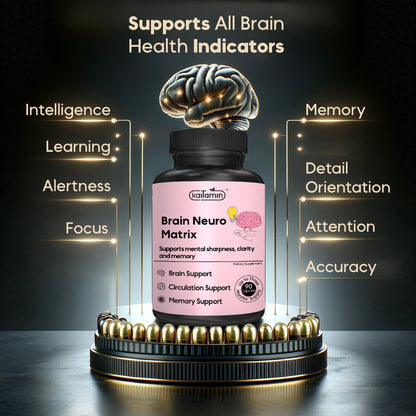 Brain Neuro Matrix - Memory, Focus, Studying Support -90 Tablets - Kaitamin