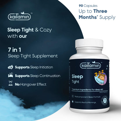 Sleep Tight - Natural Supplements for Sleep Support - 90 Capsules - Kaitamin