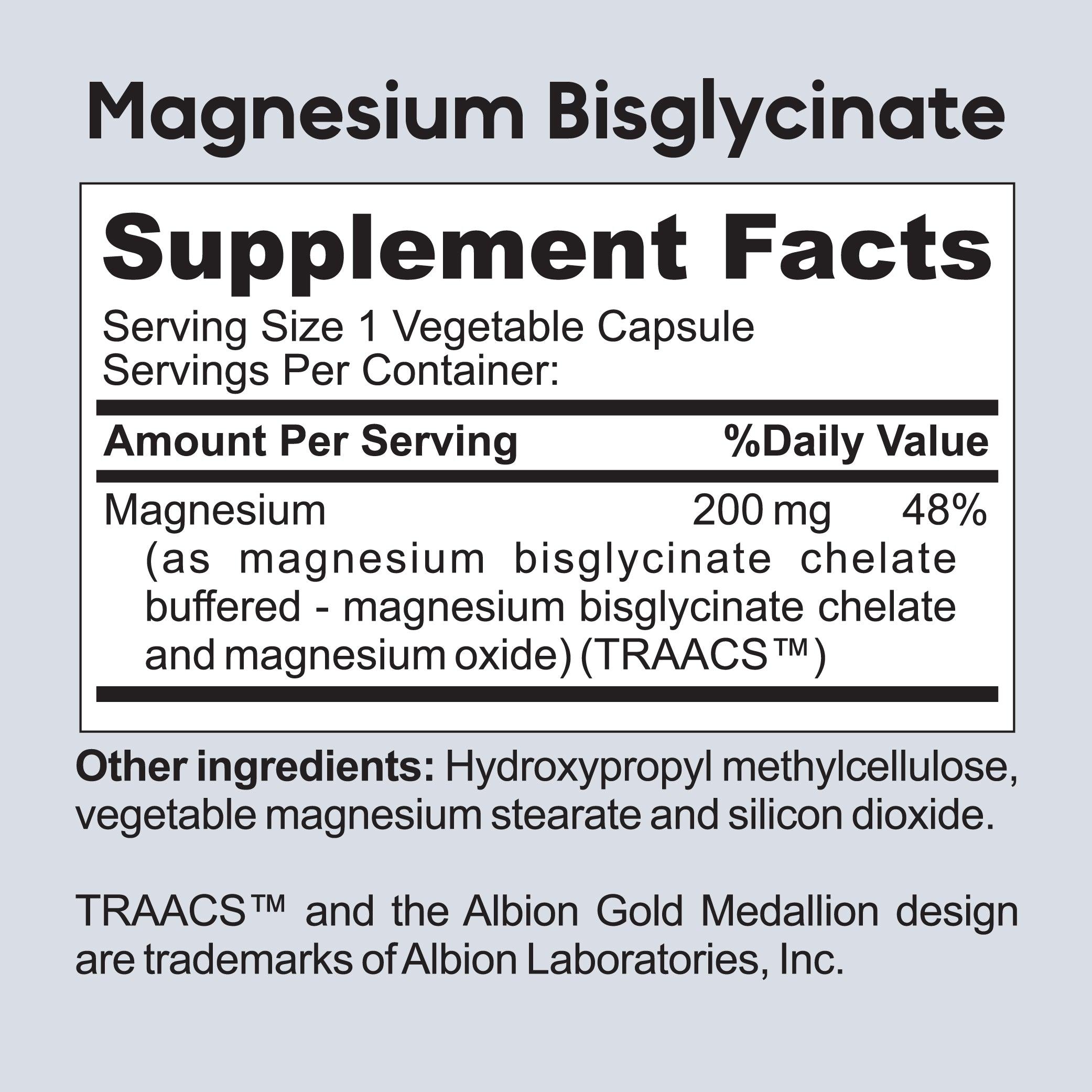 Magnesium Bisglycinate 200mg for Relaxation Support - 90 Capsules - Kaitamin