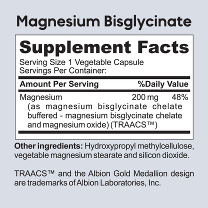 Magnesium Bisglycinate 200mg for Relaxation Support - 90 Capsules - Kaitamin