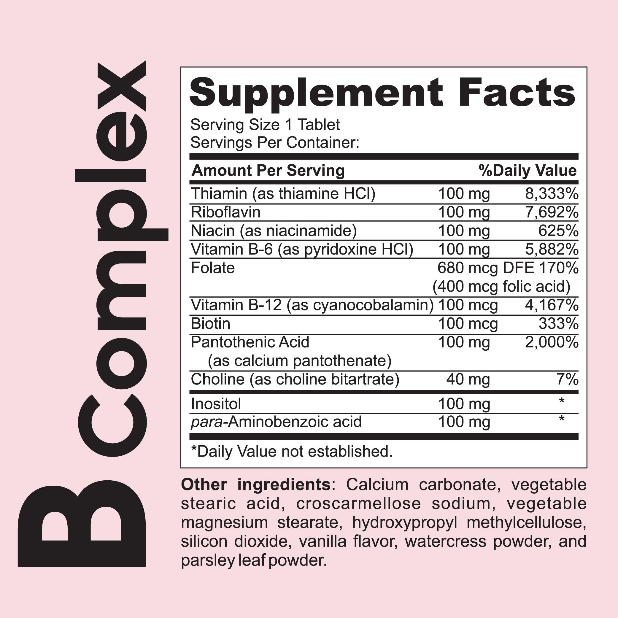 B-Complex Vitamins - Support Energy, Memory, Hormone - 90 Tablets - Kaitamin