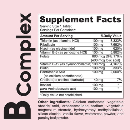 B-Complex Vitamins - Support Energy, Memory, Hormone - 90 Tablets - Kaitamin