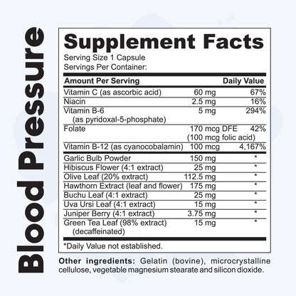 Blood Pressure Support - Supports Cardiac Health - 90 Capsules - Kaitamin