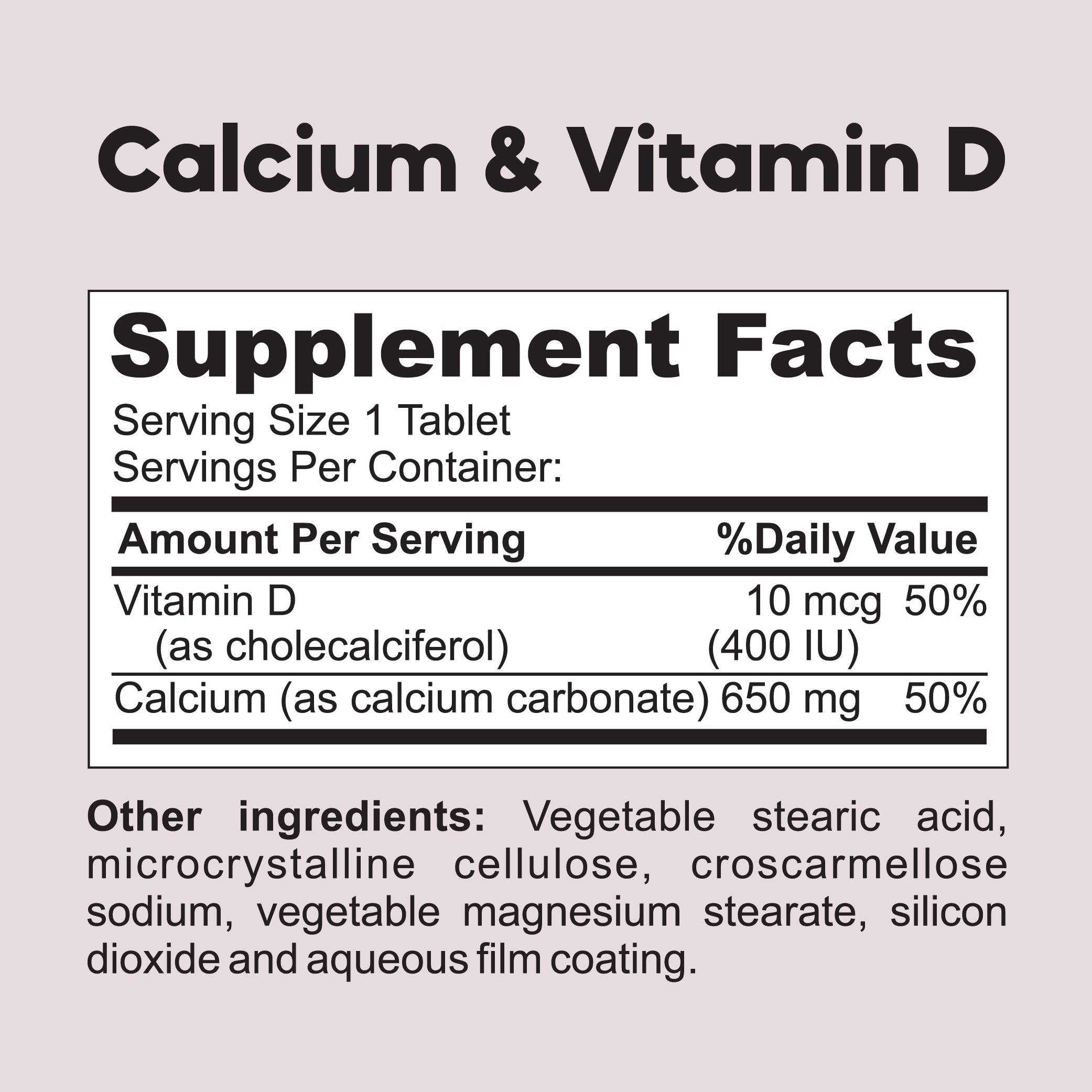 Calcium & Vitamin D - Muscle, Bone, and Joint Support - 120 Tablet - Kaitamin