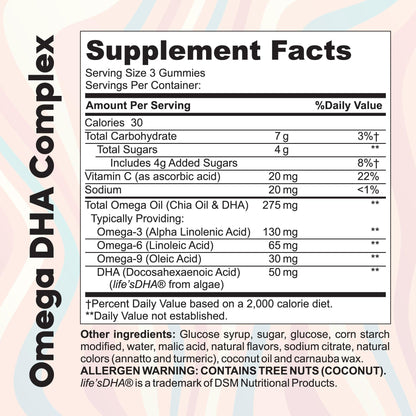 Omega DHA Complex - Brain, Memory, Heart Health Support - 90 Gummies - Kaitamin