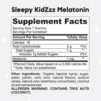 Sleepy KidZzz Melatonin - Sleep Aid Gummies for Kids - 60 Gummies - Kaitamin