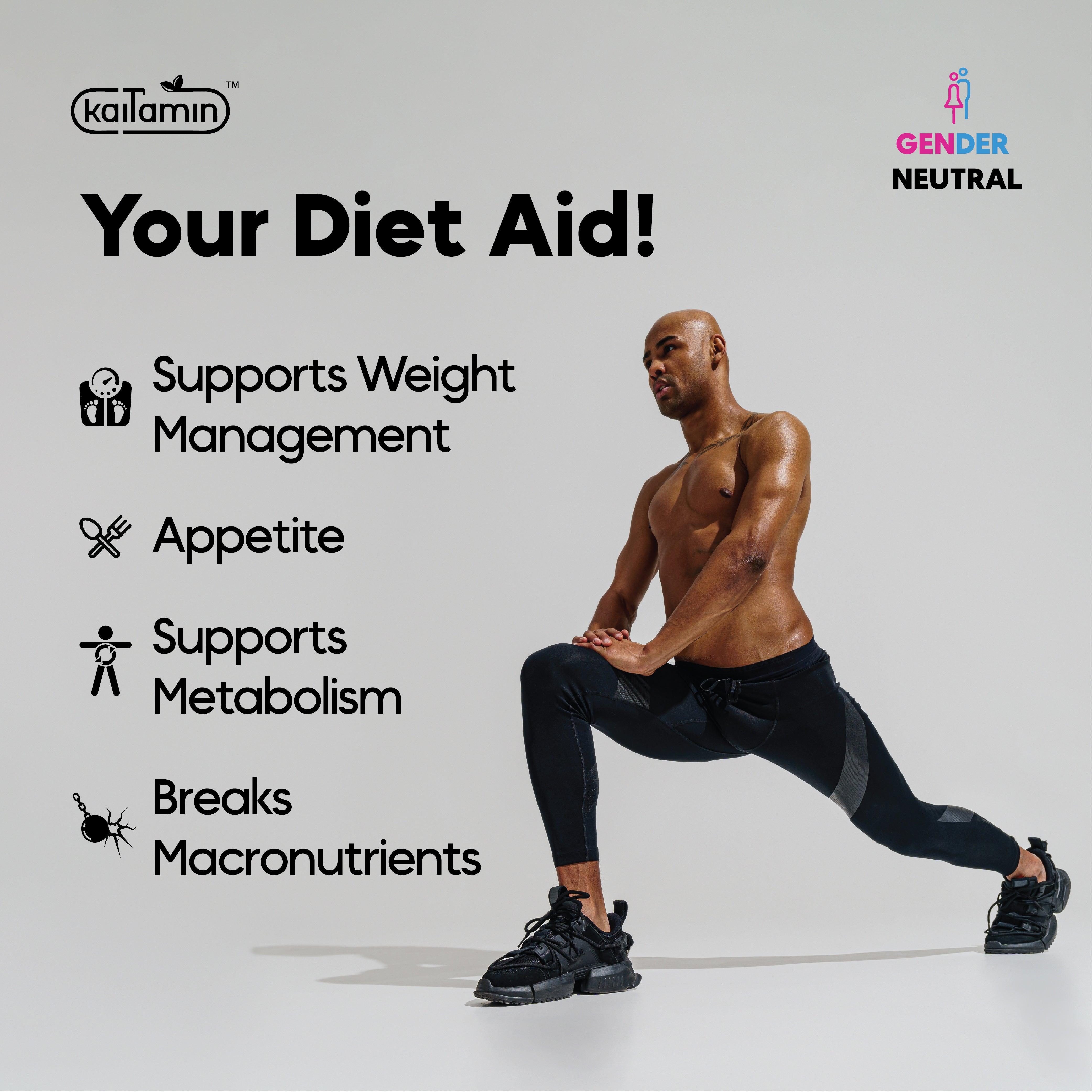 Diet Cap - Herbal Supplement for Weight Management - 90 Capsules - Kaitamin