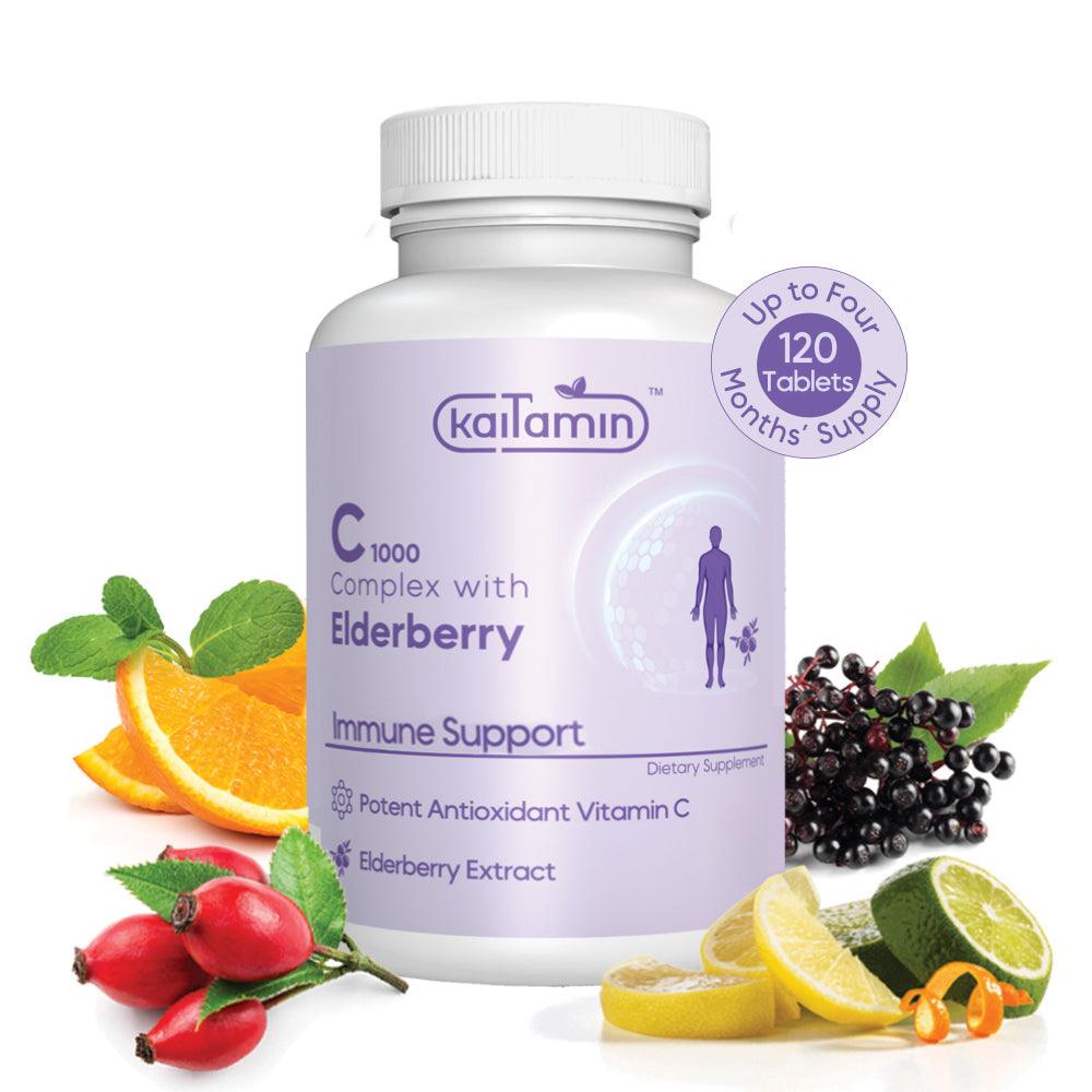C1000 Complex with Elderberry – For better Immunity – 120 Tablets - Kaitamin
