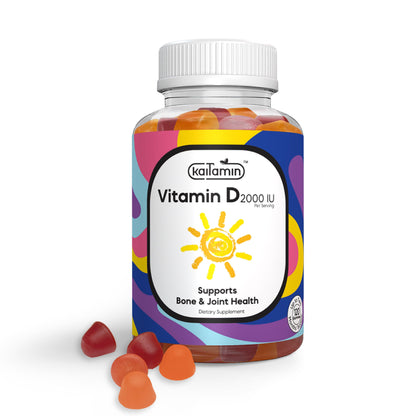 Vitamin D 2000 IU - Strong Bones for Adults and Kids - 120 Gummies - Kaitamin