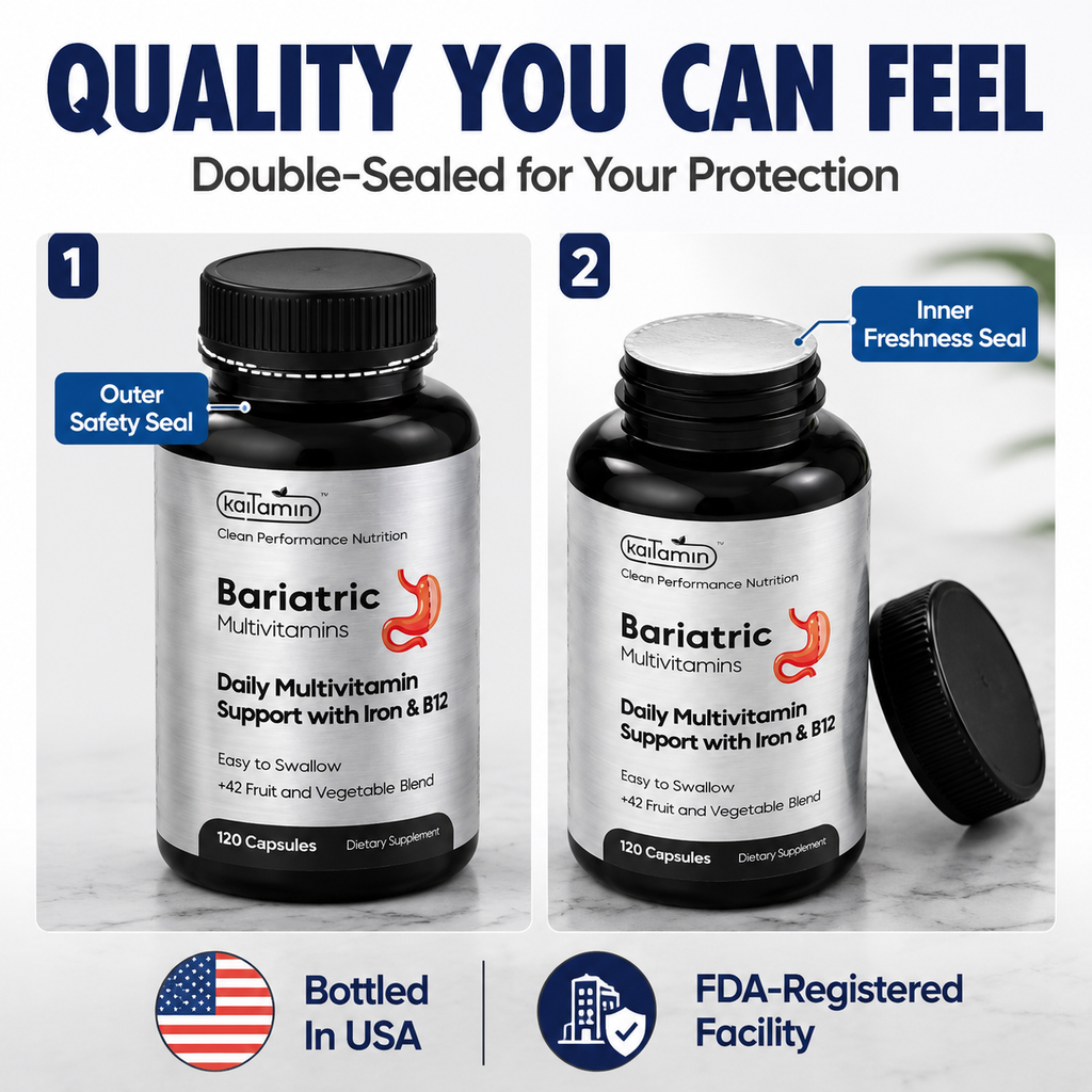 Quality you can feel — double-sealed with outer safety seal and inner freshness seal