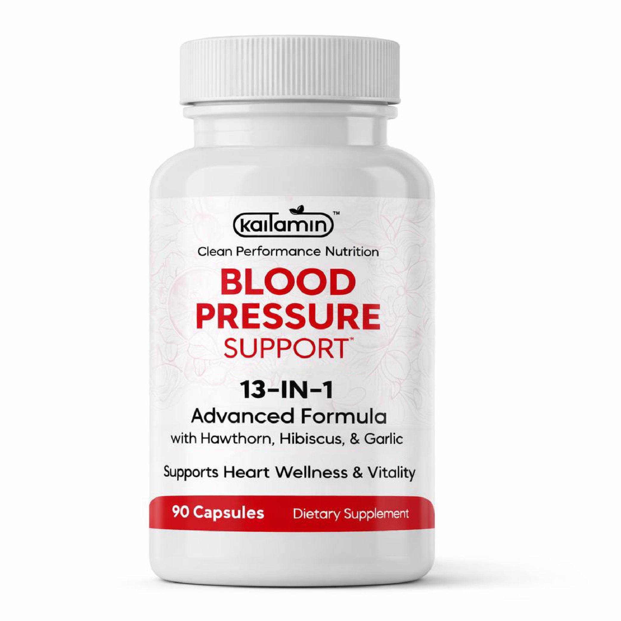Kaitamin Blood Pressure Support — 13-in-1 advanced formula with hawthorn, hibiscus and garlic, 90 capsules