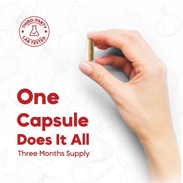 One capsule does it all — three months supply, third-party lab tested