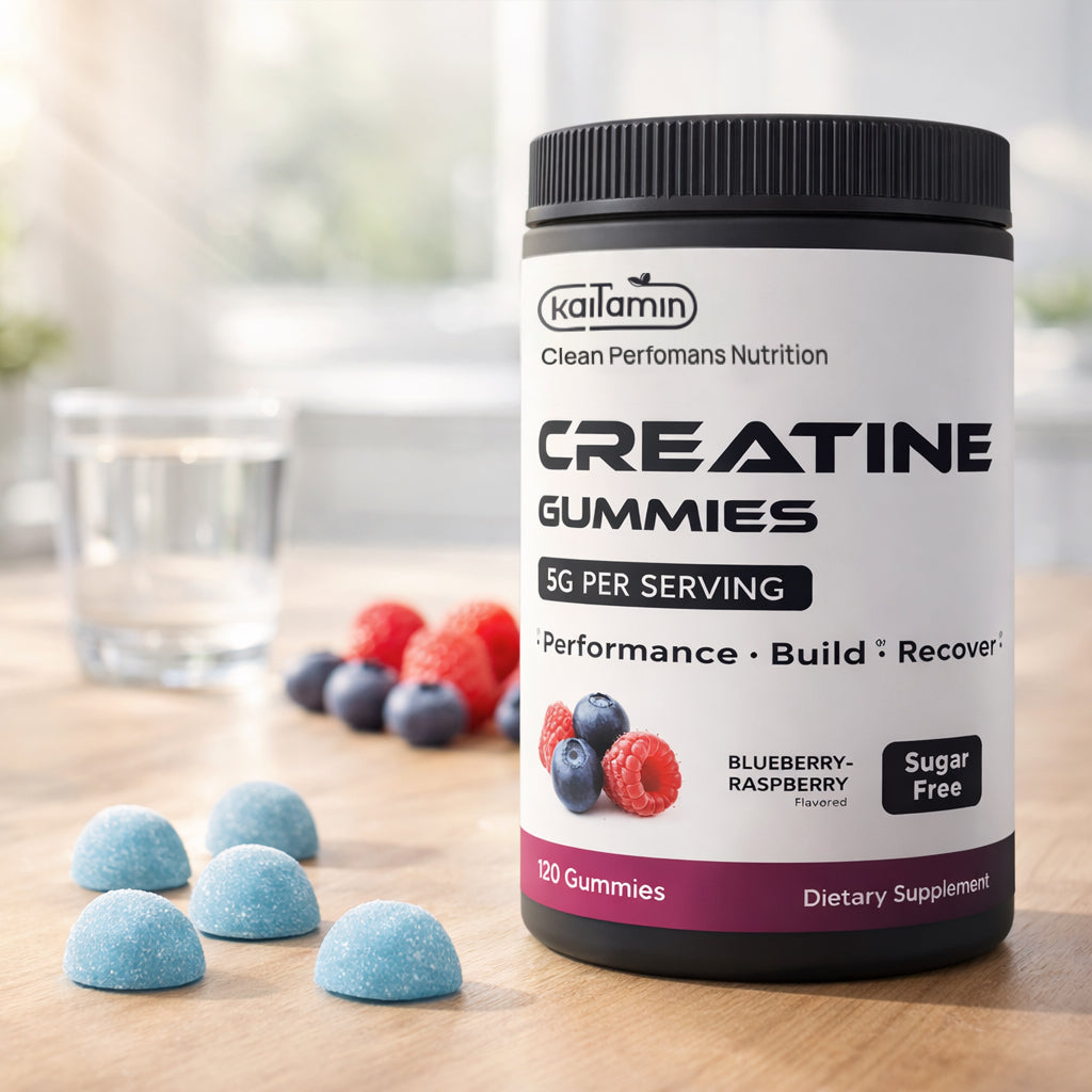 Creatine – Monohydrate Gummies – Sugar Free Blueberry Raspberry Flavor